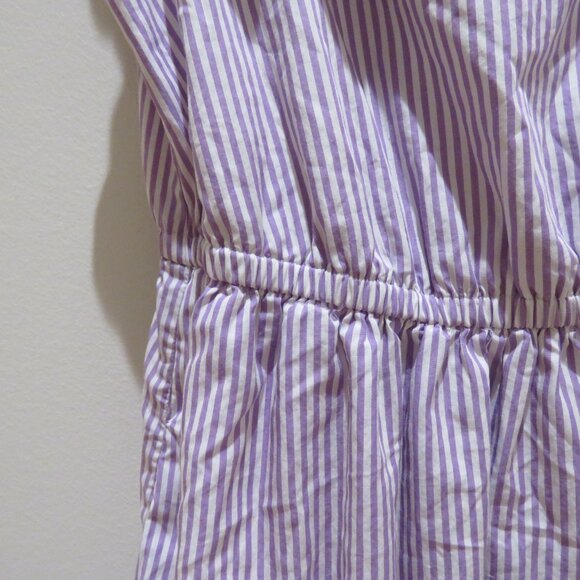 J. CREW Tiered Lace Panel Ruffle Dress Rustic Plum Stripe Prairie Cottage Trad - Picture 9 of 16